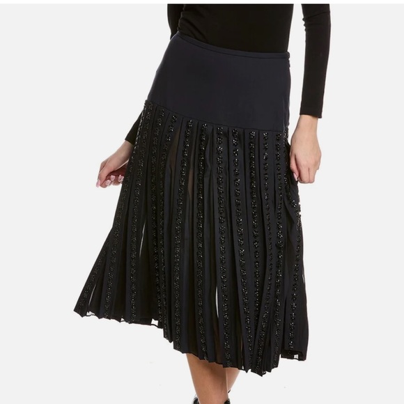 Michael Kors Collection Dresses & Skirts - ❌❌ MICHAEL KORS COLLECTION GEM EMBROIDERED STRETCH WOOL PLEAT SKIRT